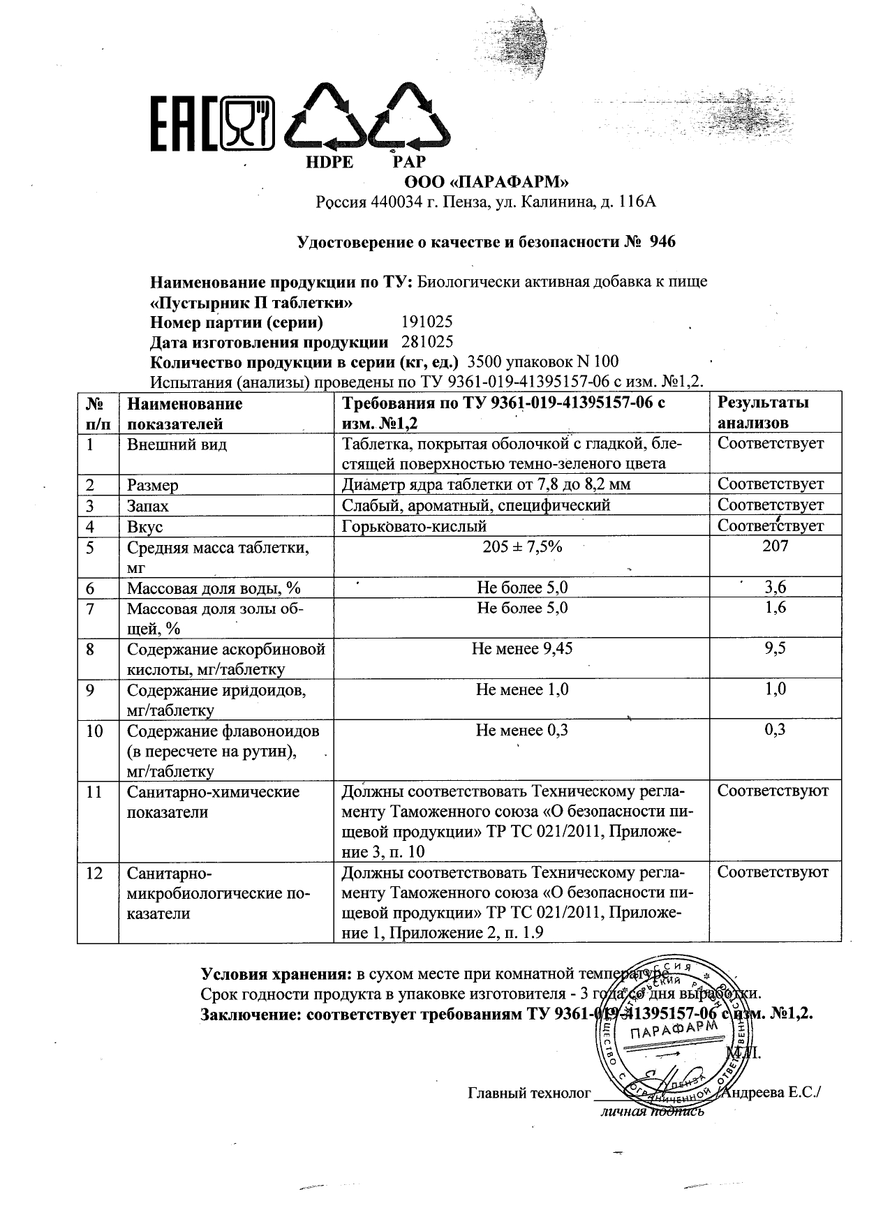 Паспорт №102025